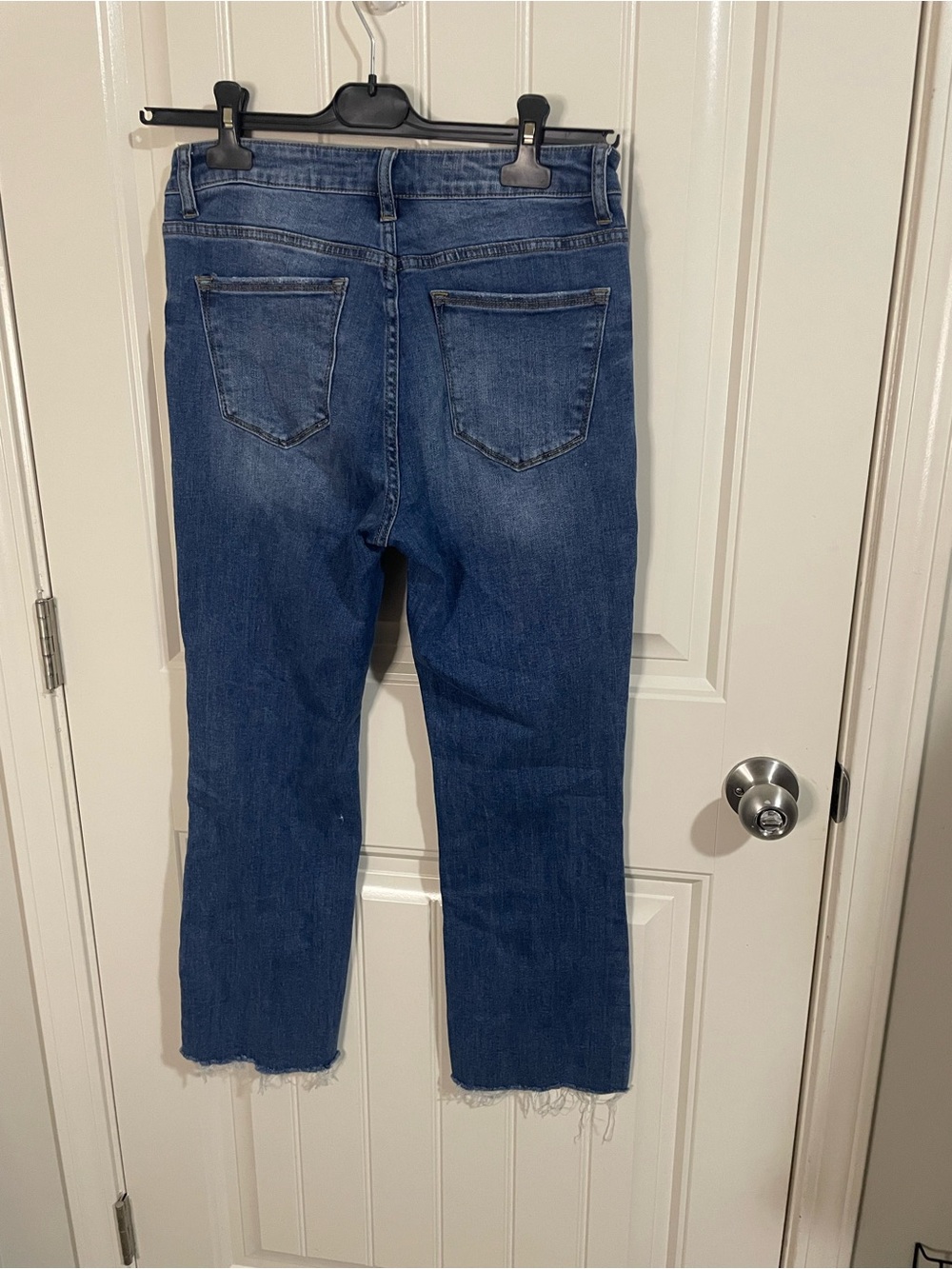High-Rise Button-Fly Blue Flare Jeans - Picture 6 of 10